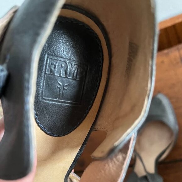 Frye Heidi Grey Slingback Heels Shoes 10/11 - Picture 2 of 7